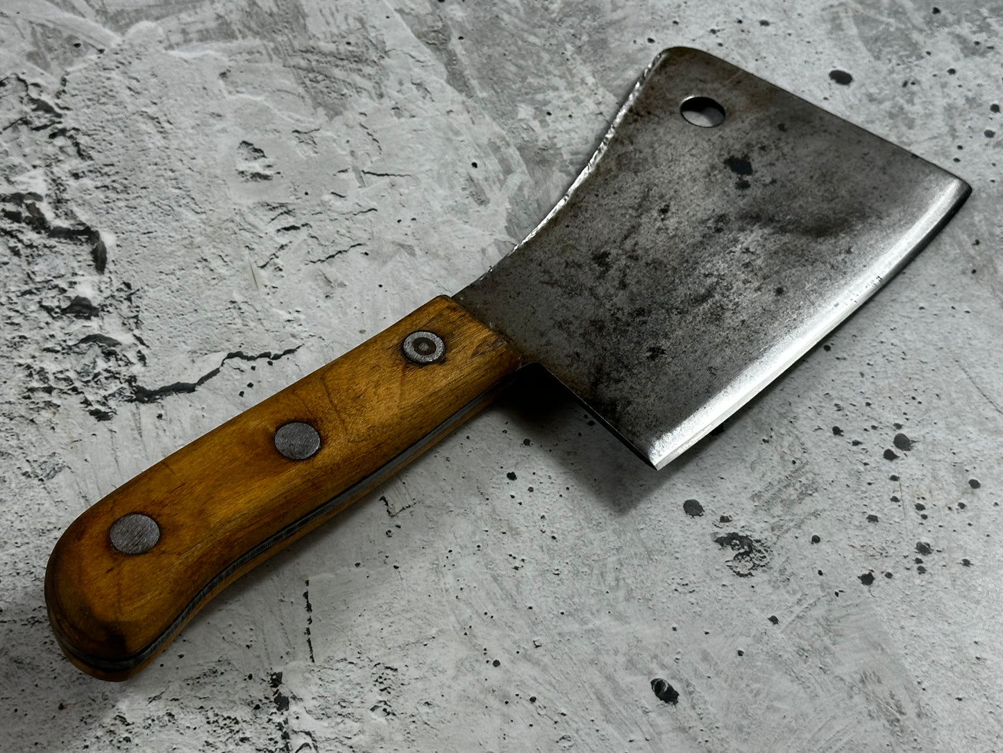 Vintage Bridell Cleaver Knife 155mm  Carbon Steel Blade Made in USA 🇺🇸 1999