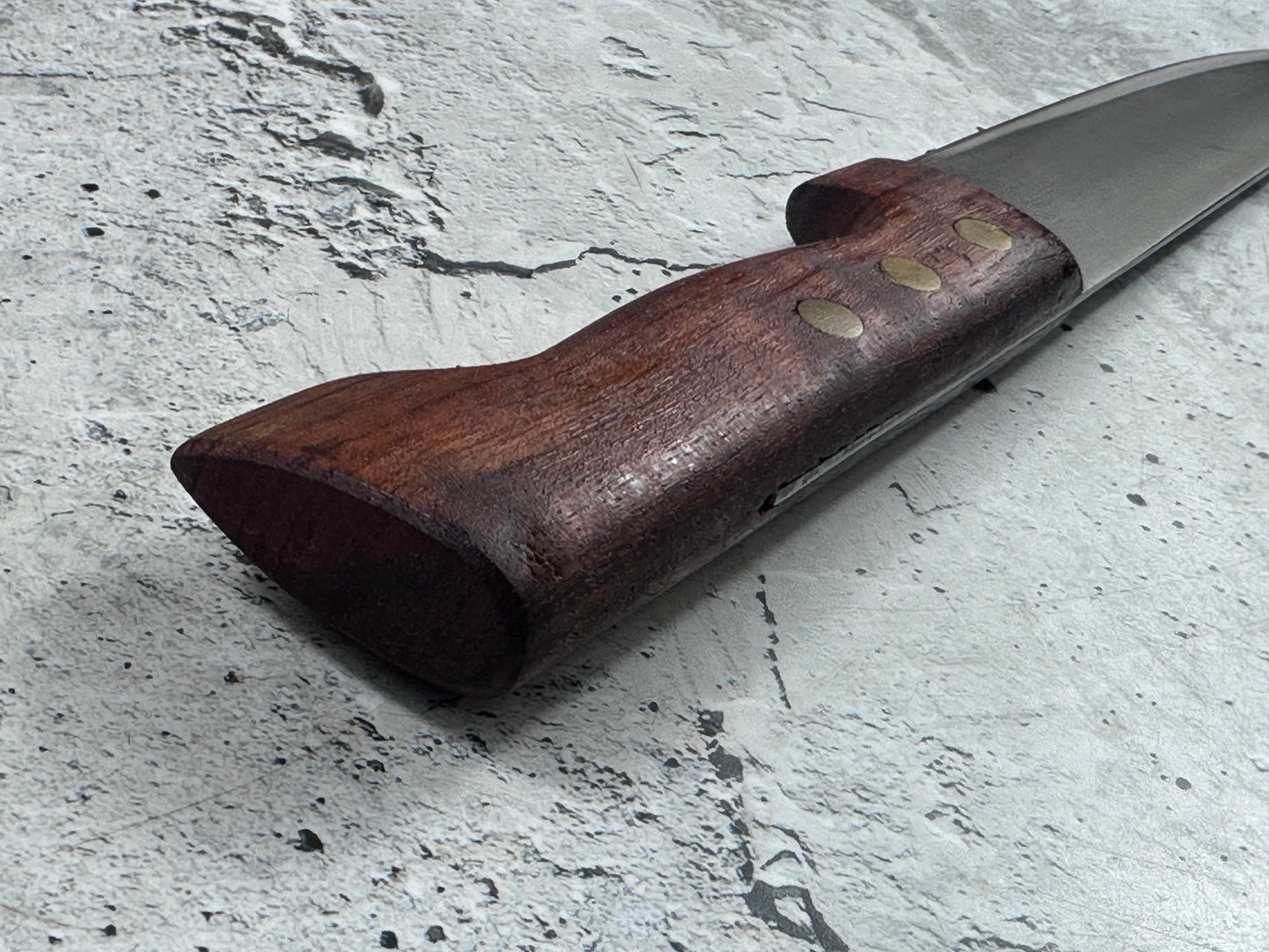 Vintage French Nogent Butcher Knife 210mm Inox Steel Wood Handle 2188