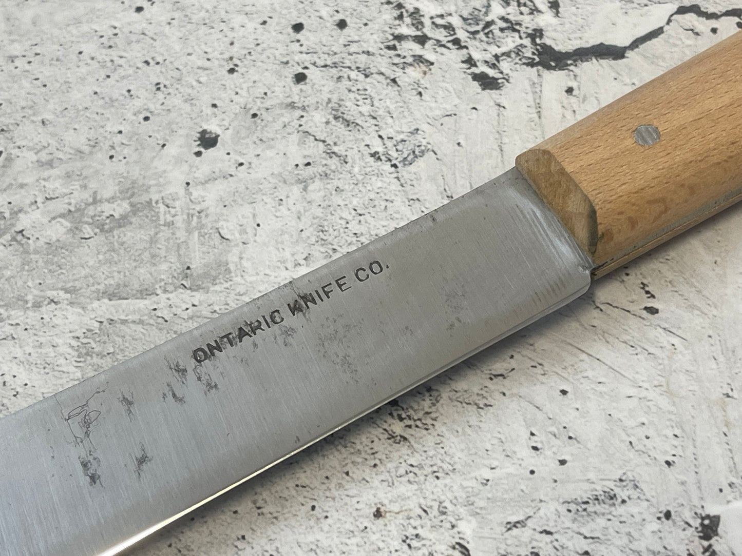 Vintage Ontario Butcher Knife 160mm High Carbon Steel Made in USA 🇺🇸 1496