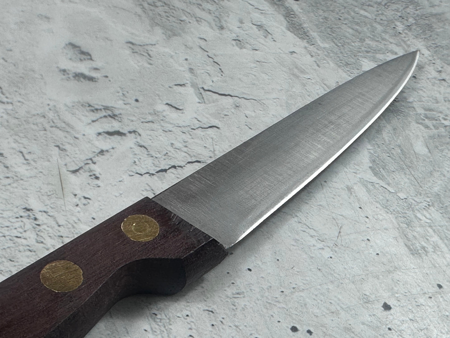 Vintage French Paring Knife 110mm Inox Steel Wood Handle 2214