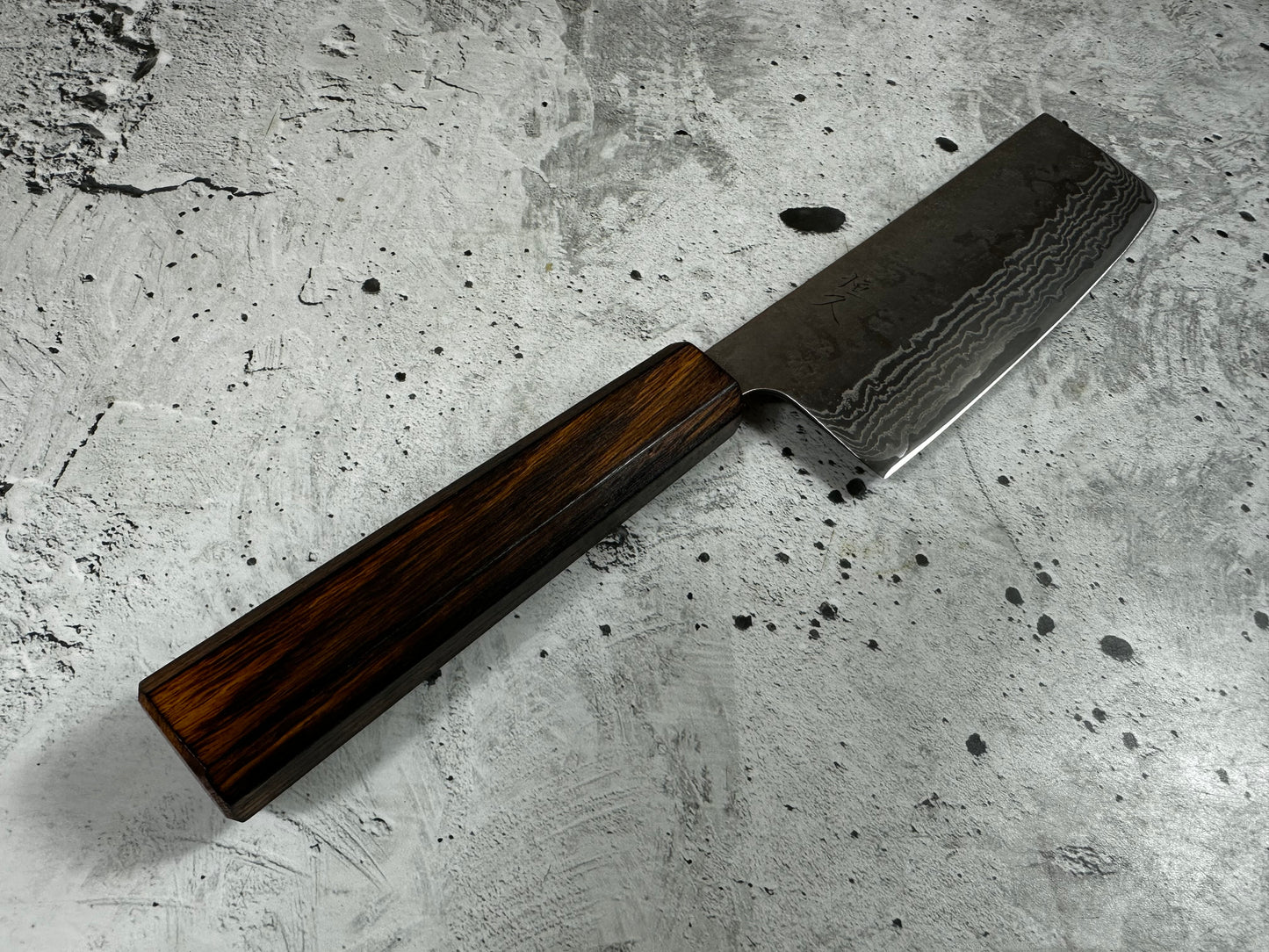 Tsunehisa 440c Damascus Nashiji Nakiri 170mm Oak Handle Made in Japan 🇯🇵
