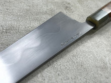 Load image into Gallery viewer, Keskin Migaki Kiritsuke 230mm Amboyna Burl &amp; Blonde Buffalo Horn with sheath