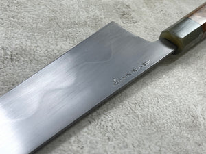 Keskin Migaki Kiritsuke 230mm Amboyna Burl & Blonde Buffalo Horn with sheath