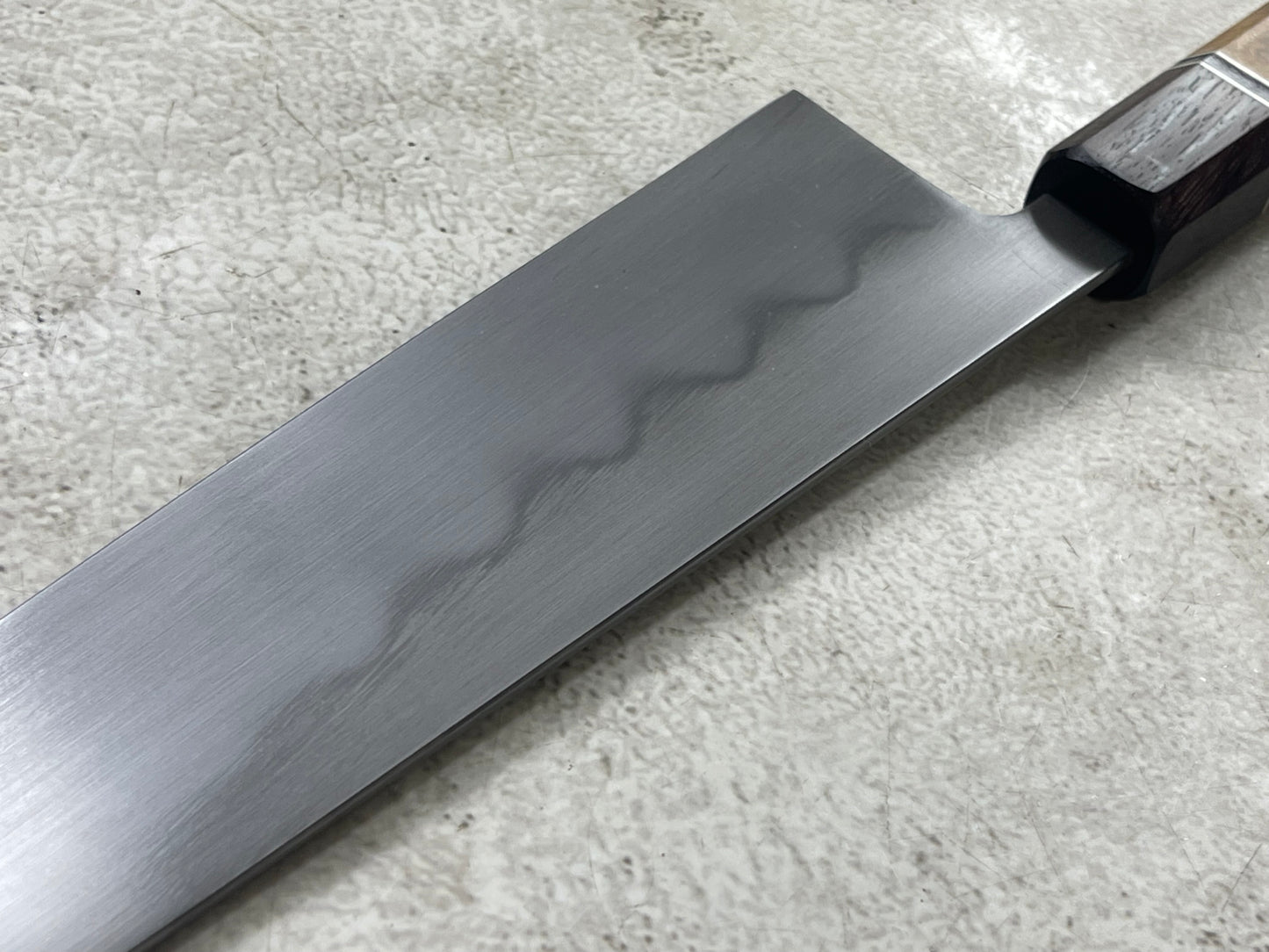 Kanefusa Gyuto 230mm Teakwood Burl Liner Spacer Rosewood Ferrule & Sheath