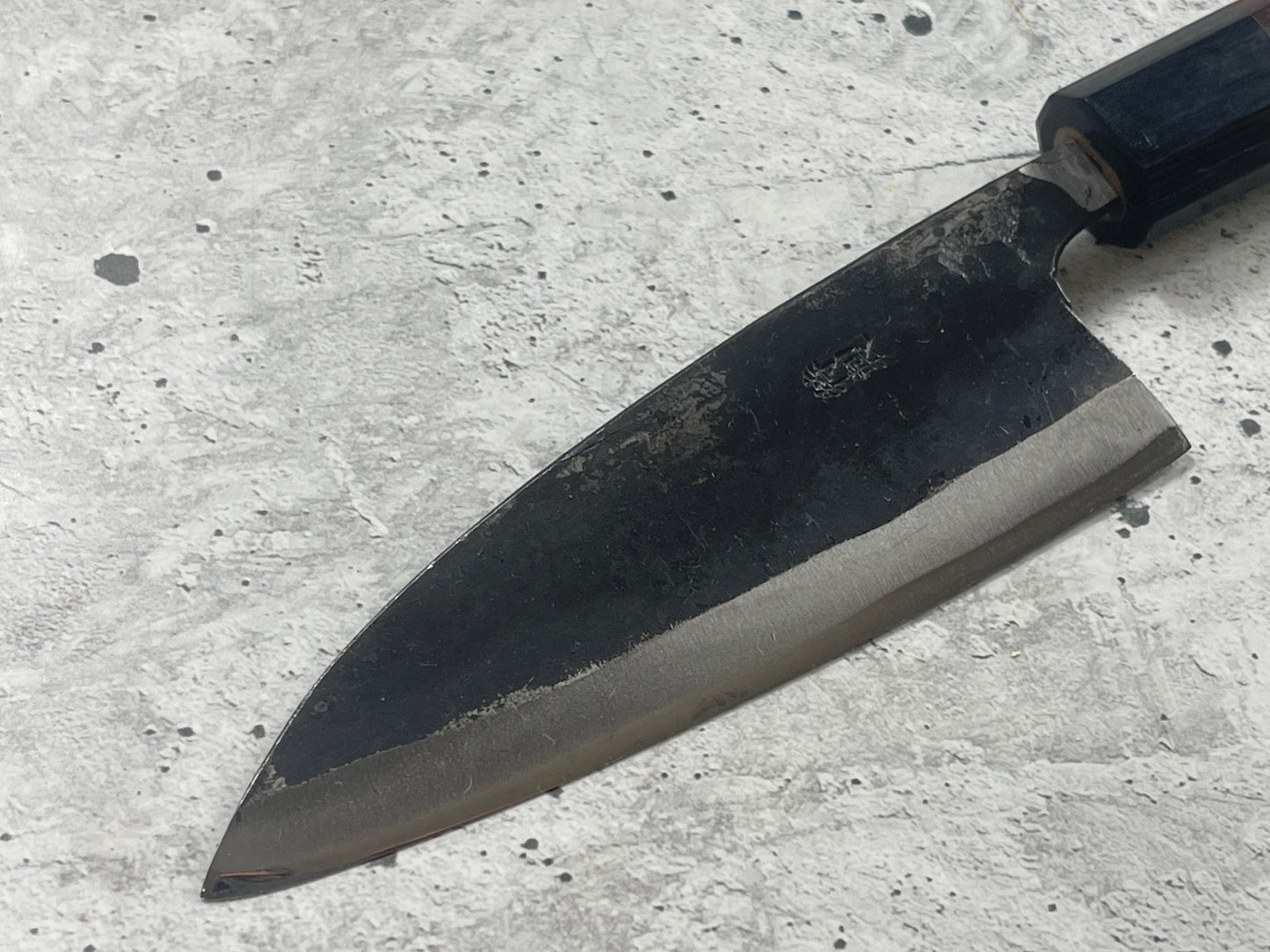 Japanese Deba Knife 12cm Carbon Steel Rosewood Black Octagon Handle Made In Japan 🇯🇵 1553