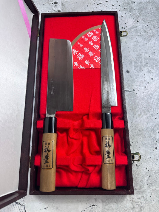 Vintage Yoshitoyo Knife 2 Pcs Set Original Box 2130