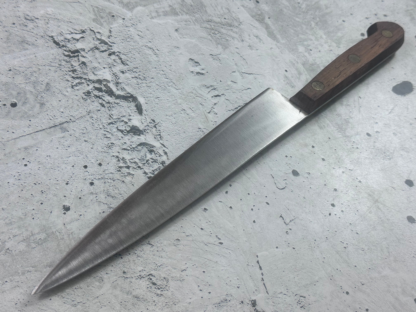 Vintage French Slicing Knife 200mm Inox Steel Wood Handle 2192
