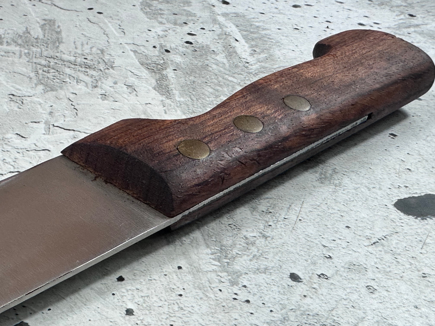 Vintage French Nogent Butcher Knife 210mm Inox Steel Wood Handle 2188