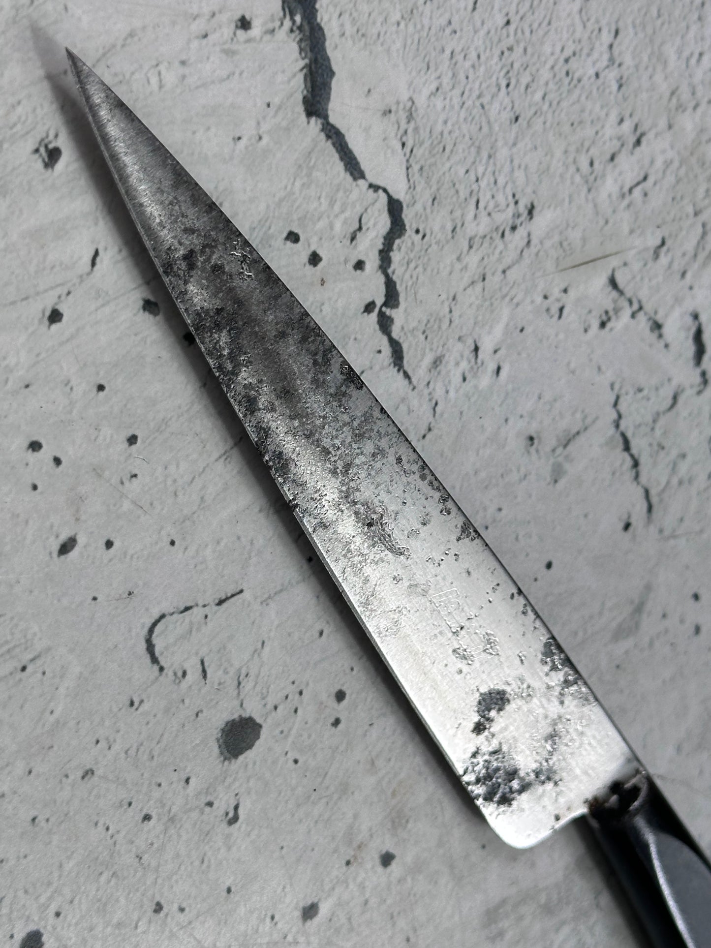Vintage French Nogent Style Paring Knife 110mm Inox Steel POM Handle 2197
