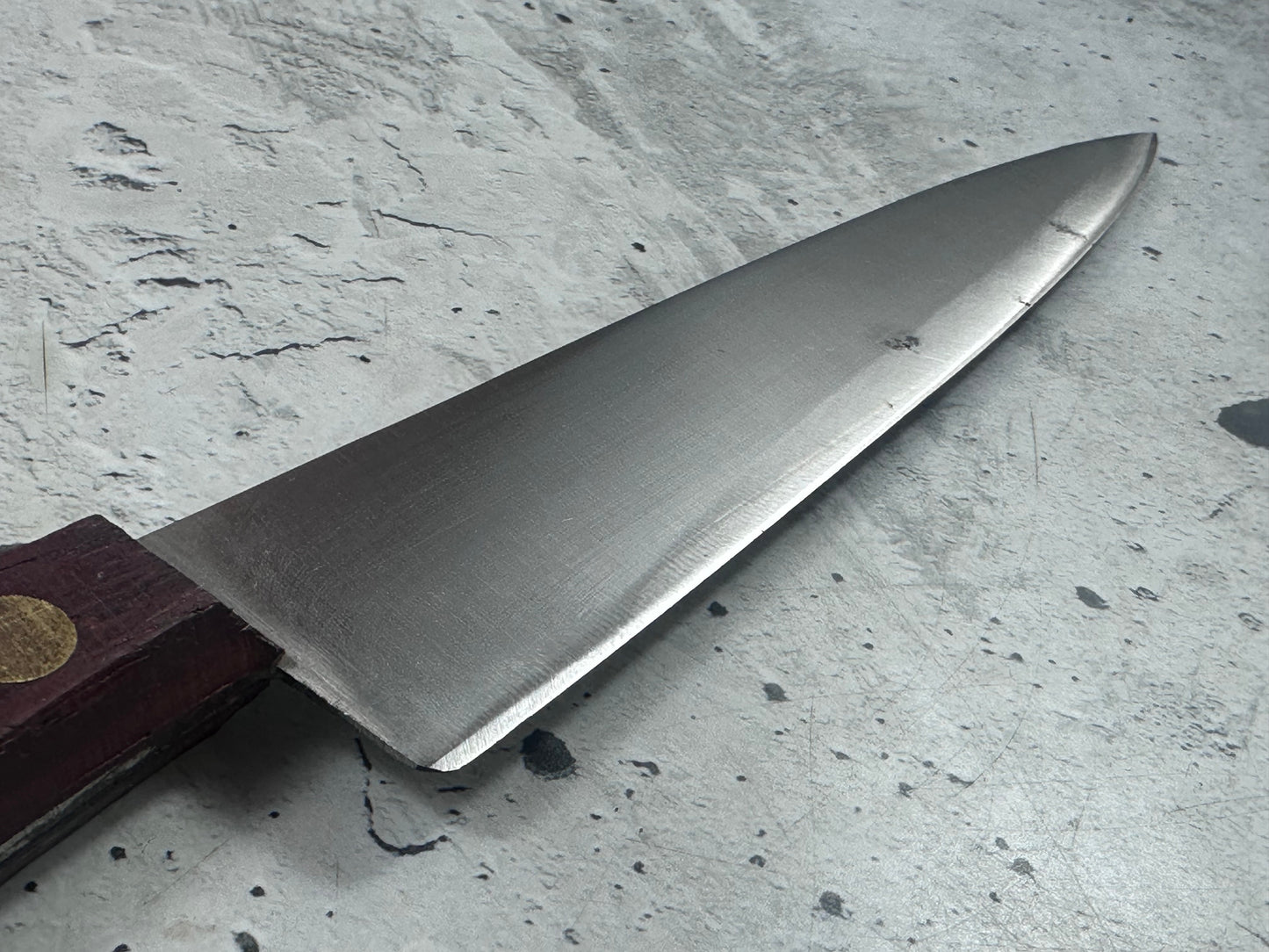 Vintage French Slicing Knife 200mm Inox Steel Wood Handle 2193