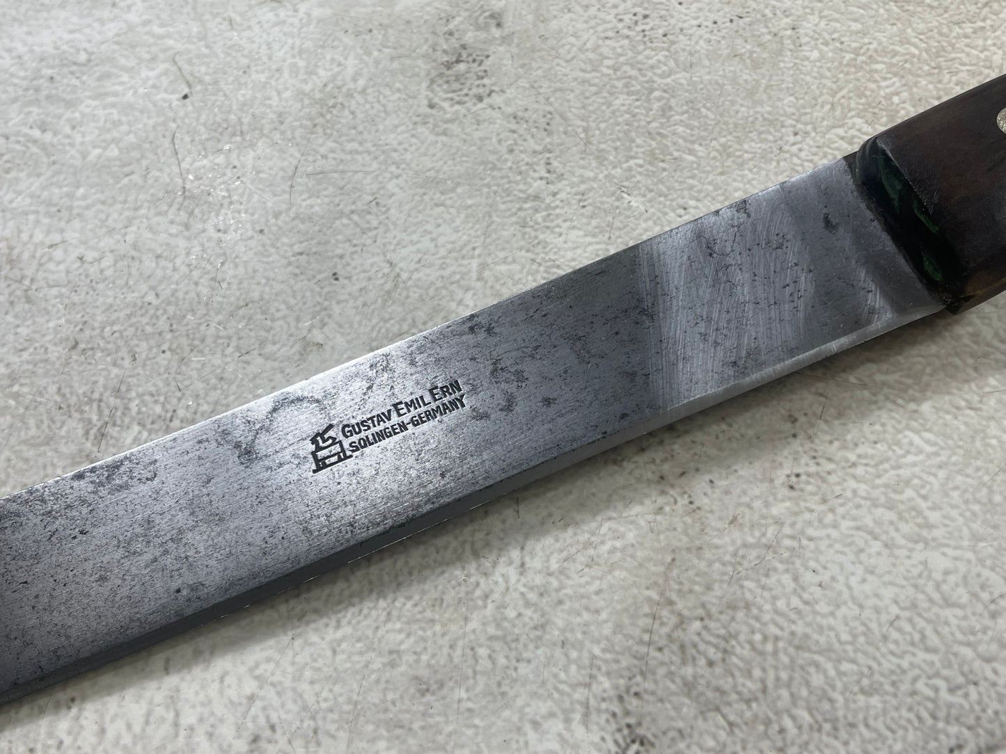 Vintage Gustav Emil Ern Butcher Machete Knife 300mm Made in Germany 🇩🇪 Cabon steel 1911
