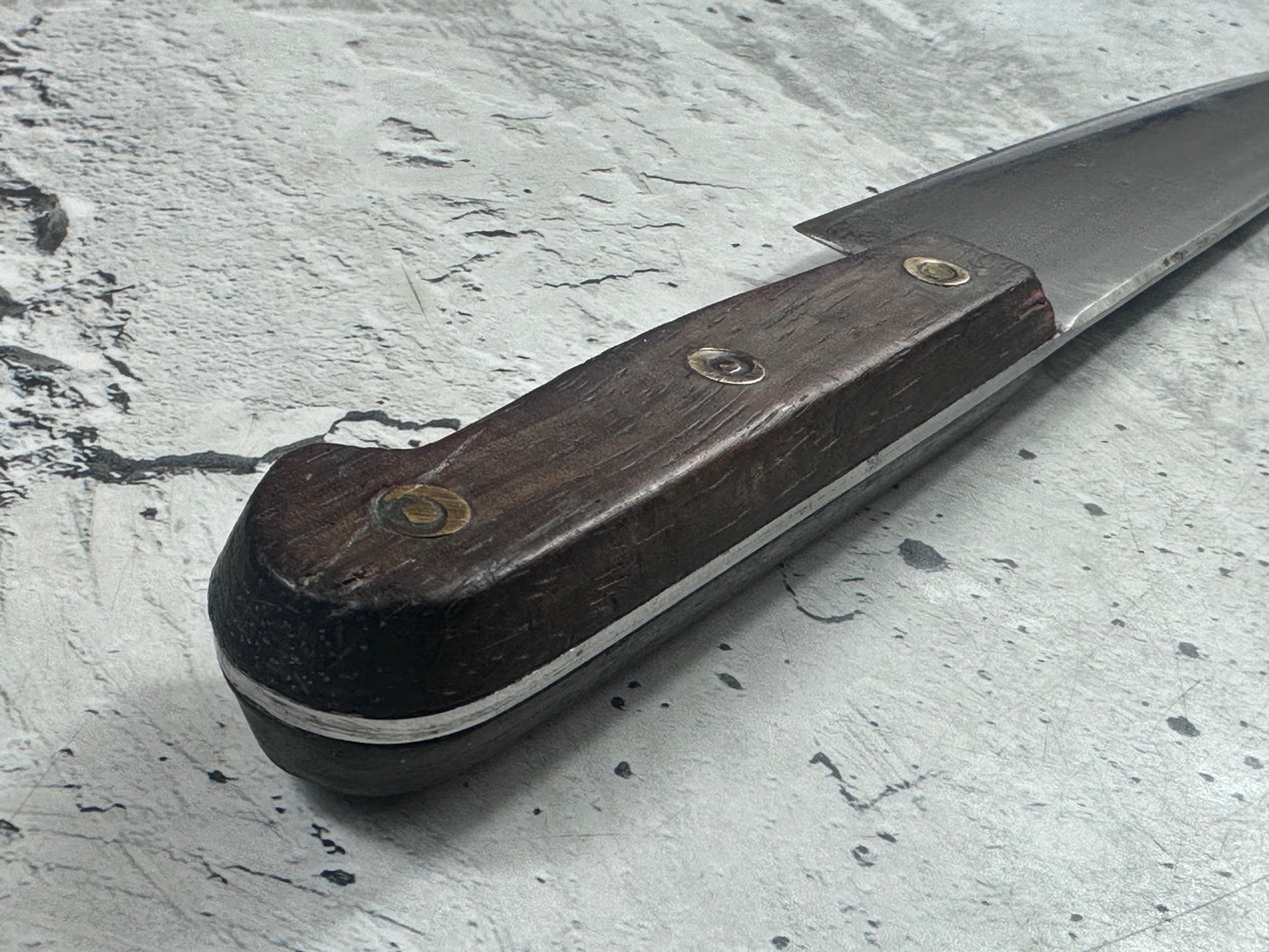 Vintage French Chef Knife 200mm Stainless Steel Wood Handle 2174