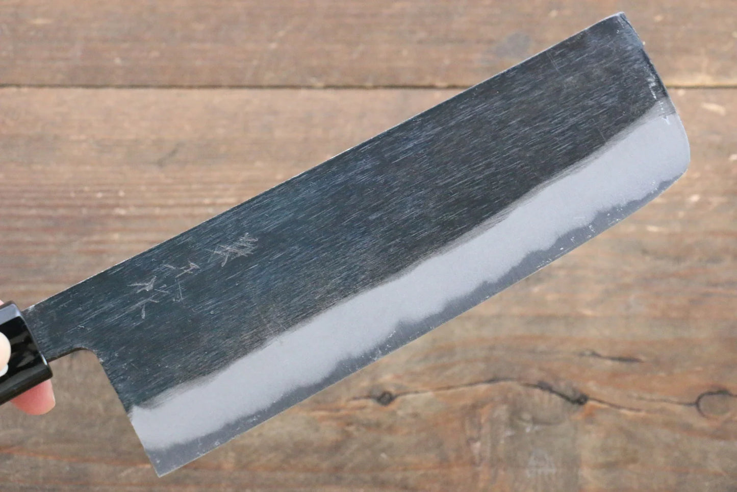 Kanetsune Blue Steel No.2 Kurouchi Nakiri 165mm - Magnolia Handle