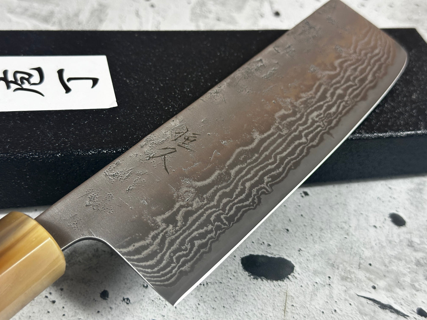Tsunehisa SW Washiji Nakiri Knife 170mm - Made in Japan 🇯🇵 Buffalo Horn Magnolia Handle