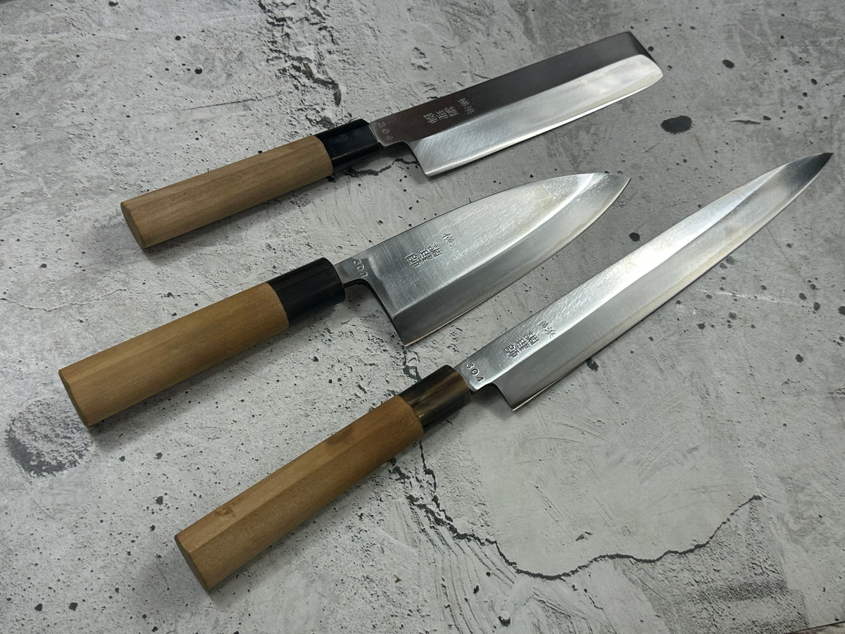 Vintage Yokohama Japanese Cookery School Knife Set 2358