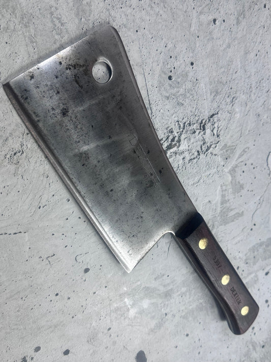 Vintage Dexter Butcher Cleaver Knife 180mm High Carbon Steel Made in USA 2106