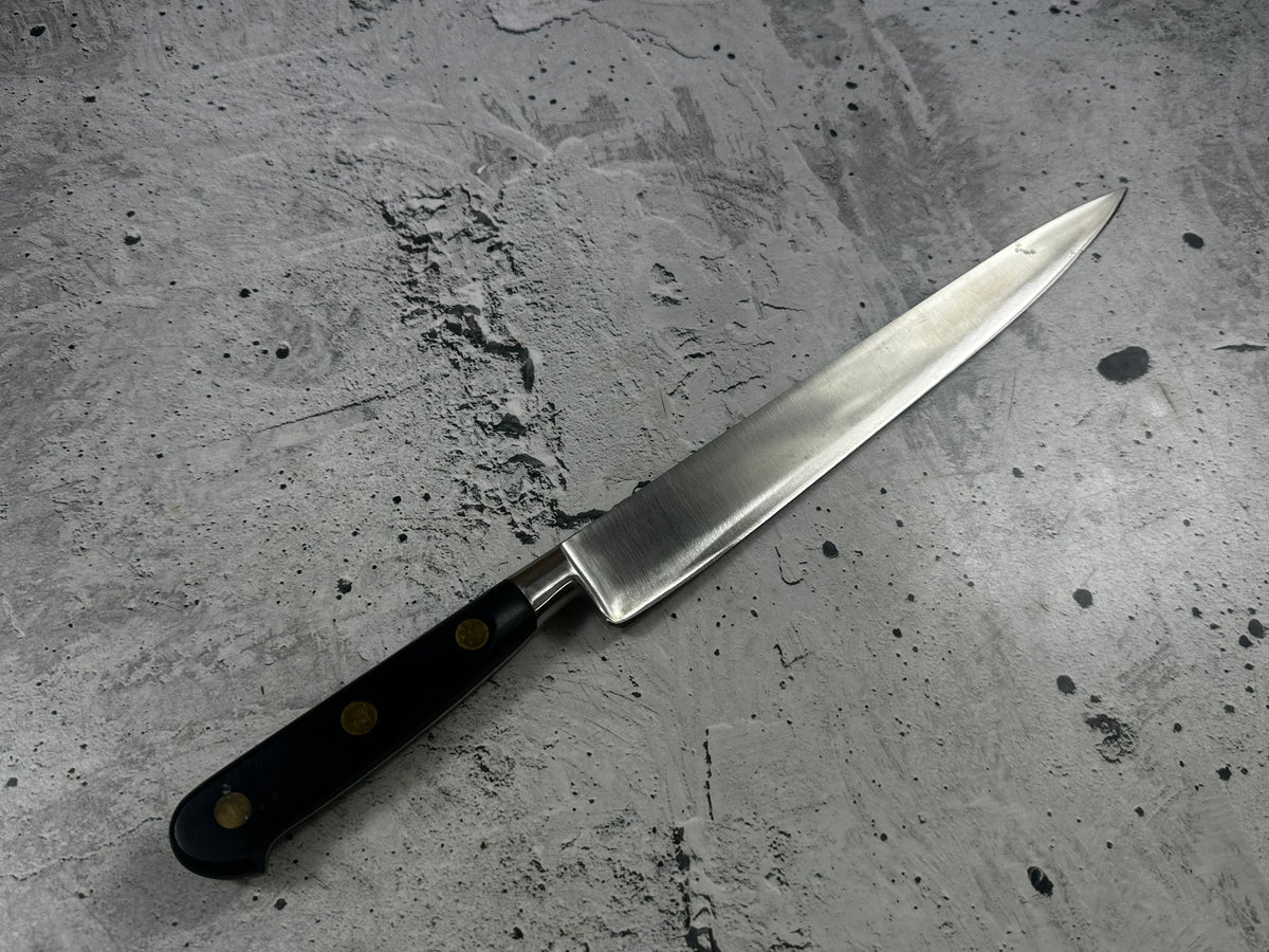Vintage French Sabatier Slicing Knife 250mm High Carbon Steel POM Handle 2248