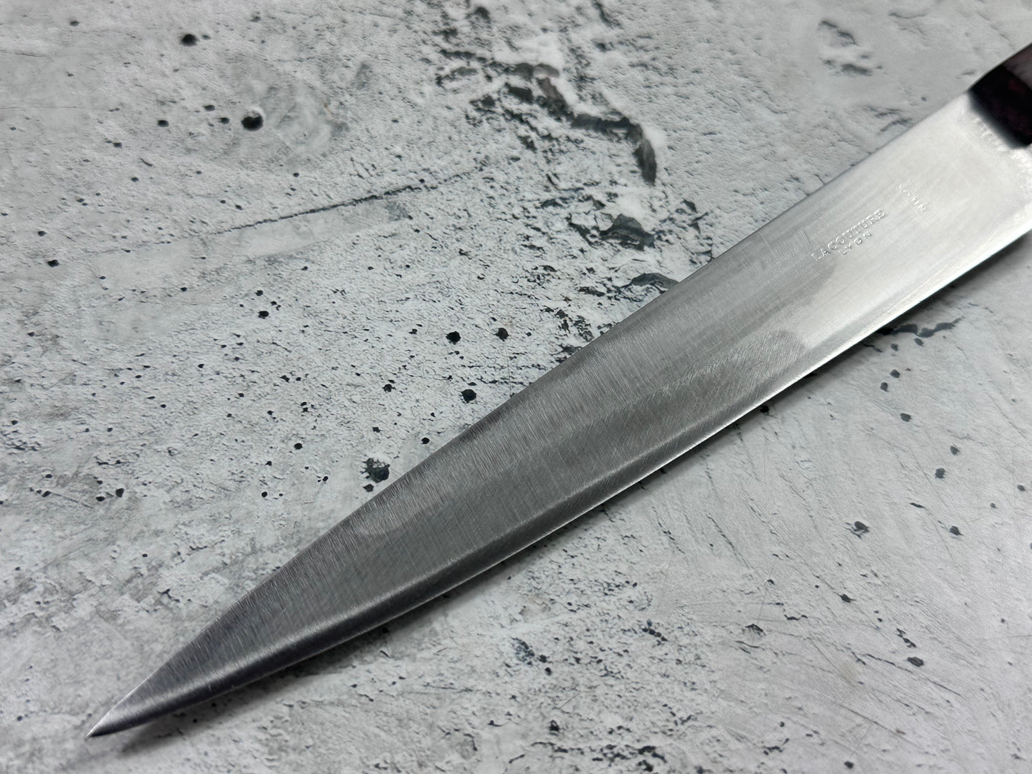 Vintage French Lacouture Slicing Knife 200mm Inox Steel Wood Handle 2191