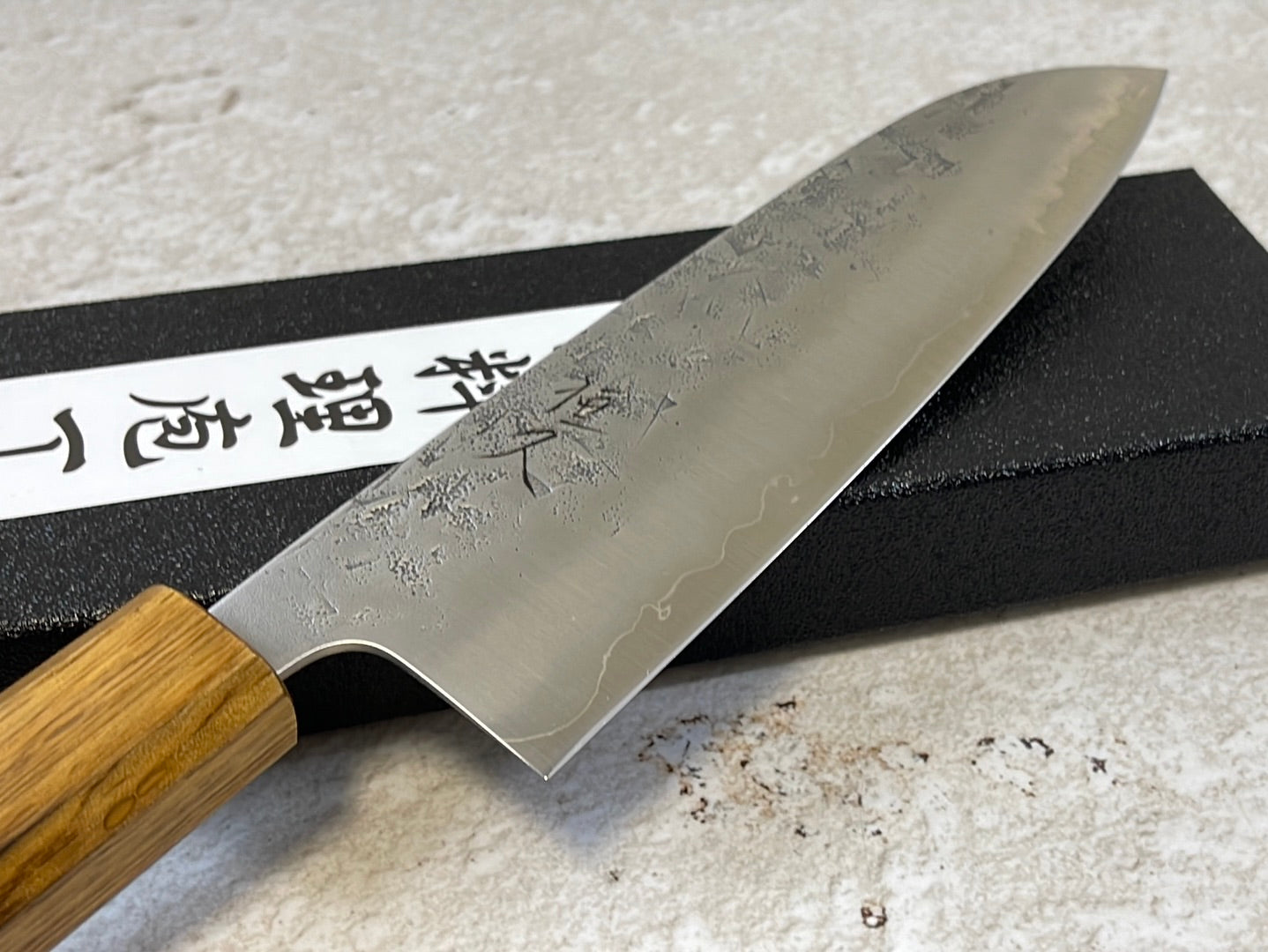 Tsunehisa SLD Washiji KOY Santoku Knife 170mm - Made in Japan 🇯🇵 Oak Yaki Handle