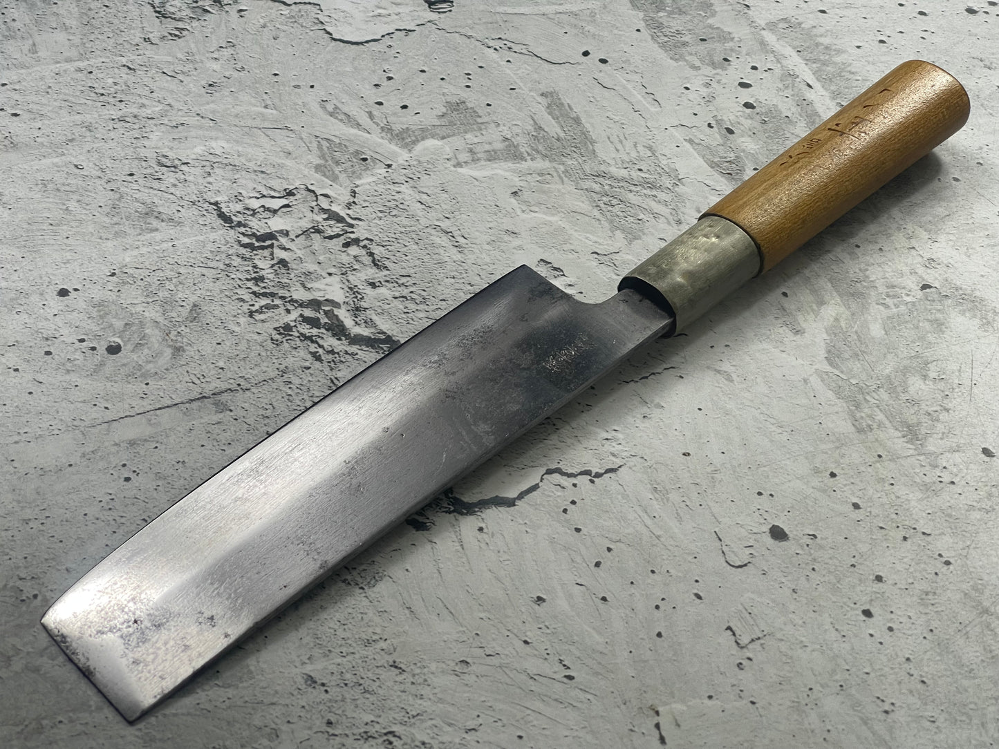 Vintage Japanese Nakiri Knife 170mm Carbon Steel Made in Japan 🇯🇵 1763