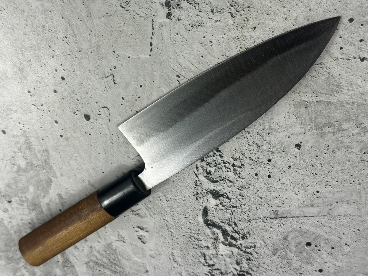 Vintage Japanese Deba Knife 160mm Carbon Steel Magnolia Wood Handle  2264