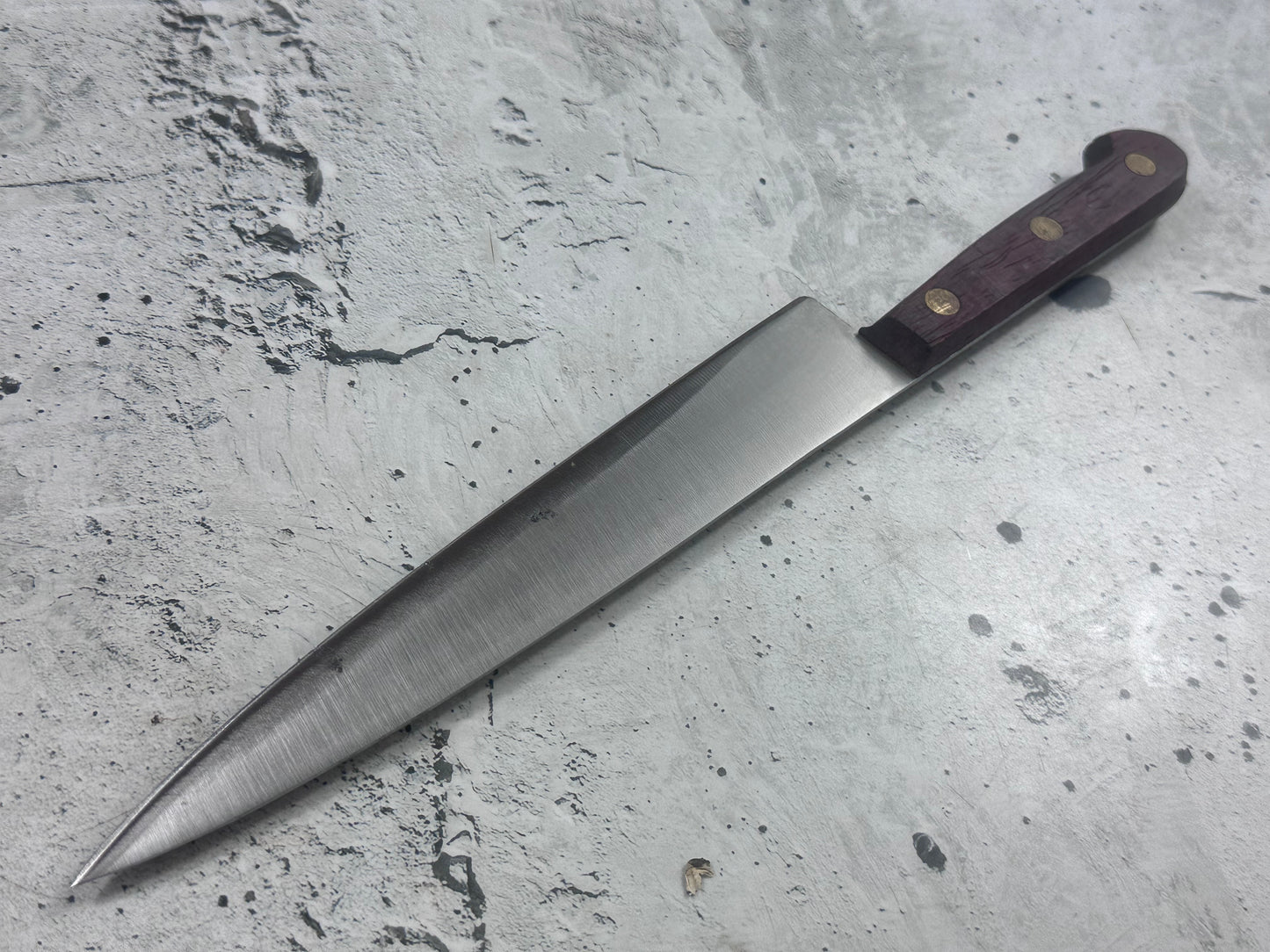 Vintage French Slicing Knife 200mm Inox Steel Wood Handle 2193