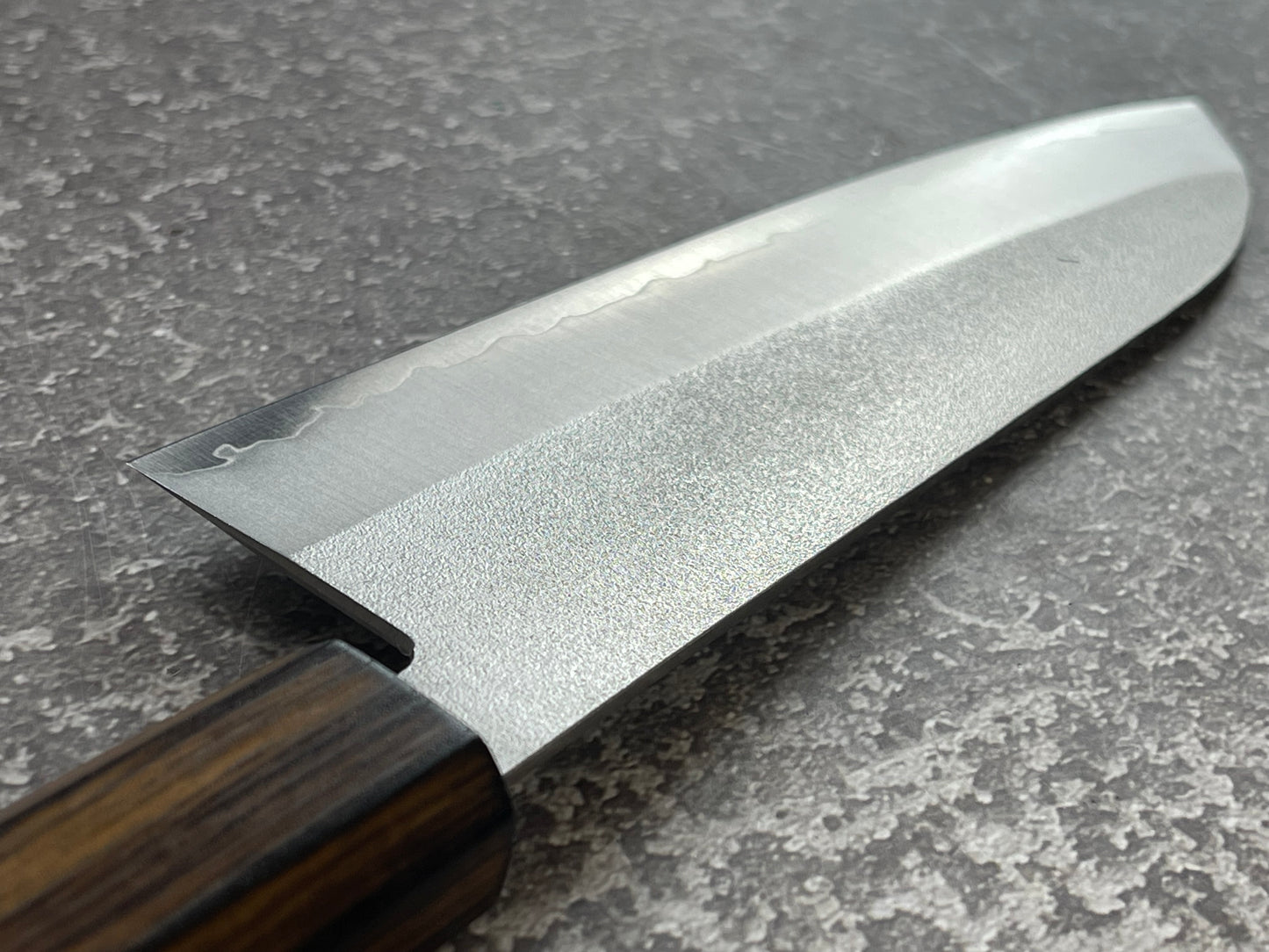 Masutani Kokuryu Nashiji Santoku 170mm  VG1 Steel Oak Handle