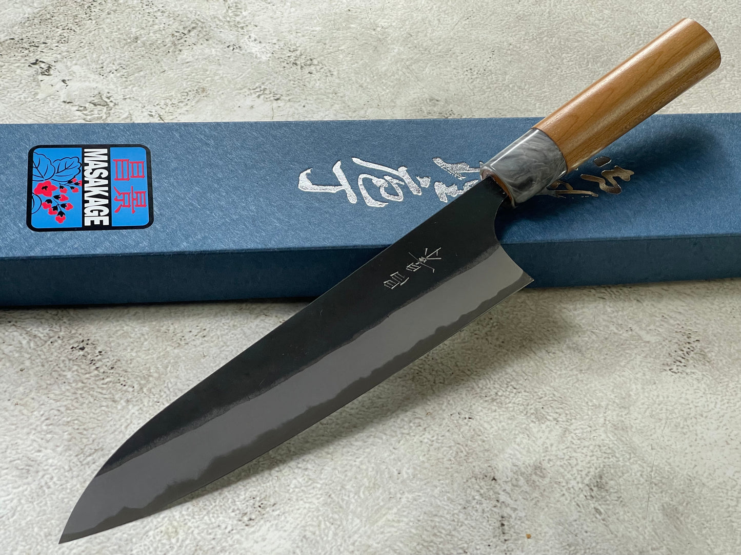 MASAKAGE MIZU Gyuto  180mm oval Cherry Wood Handle