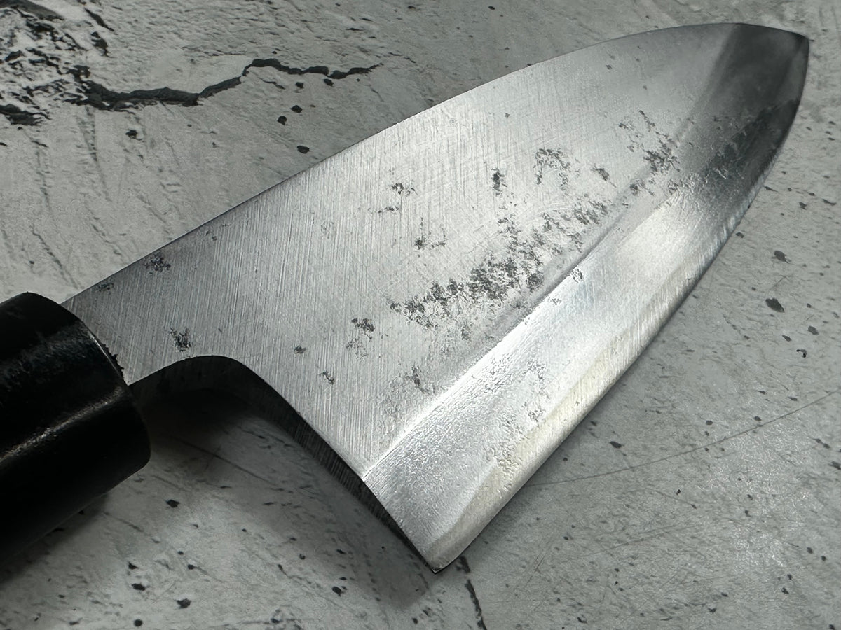 Vintage Japanese Deba Knife 160mm Carbon Steel Magnolia Wood Handle  2264