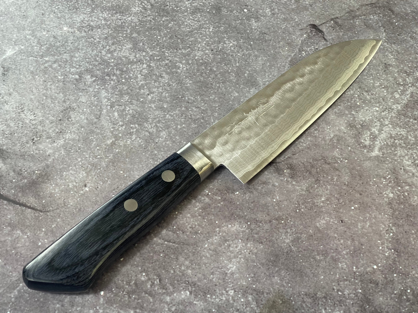 Masutani Kokuryu Ko-Santoku 130mm Blue Pakkawood Handle