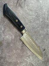 Load image into Gallery viewer, Masutani Kokuryu Ko-Santoku 130mm Blue Pakkawood Handle