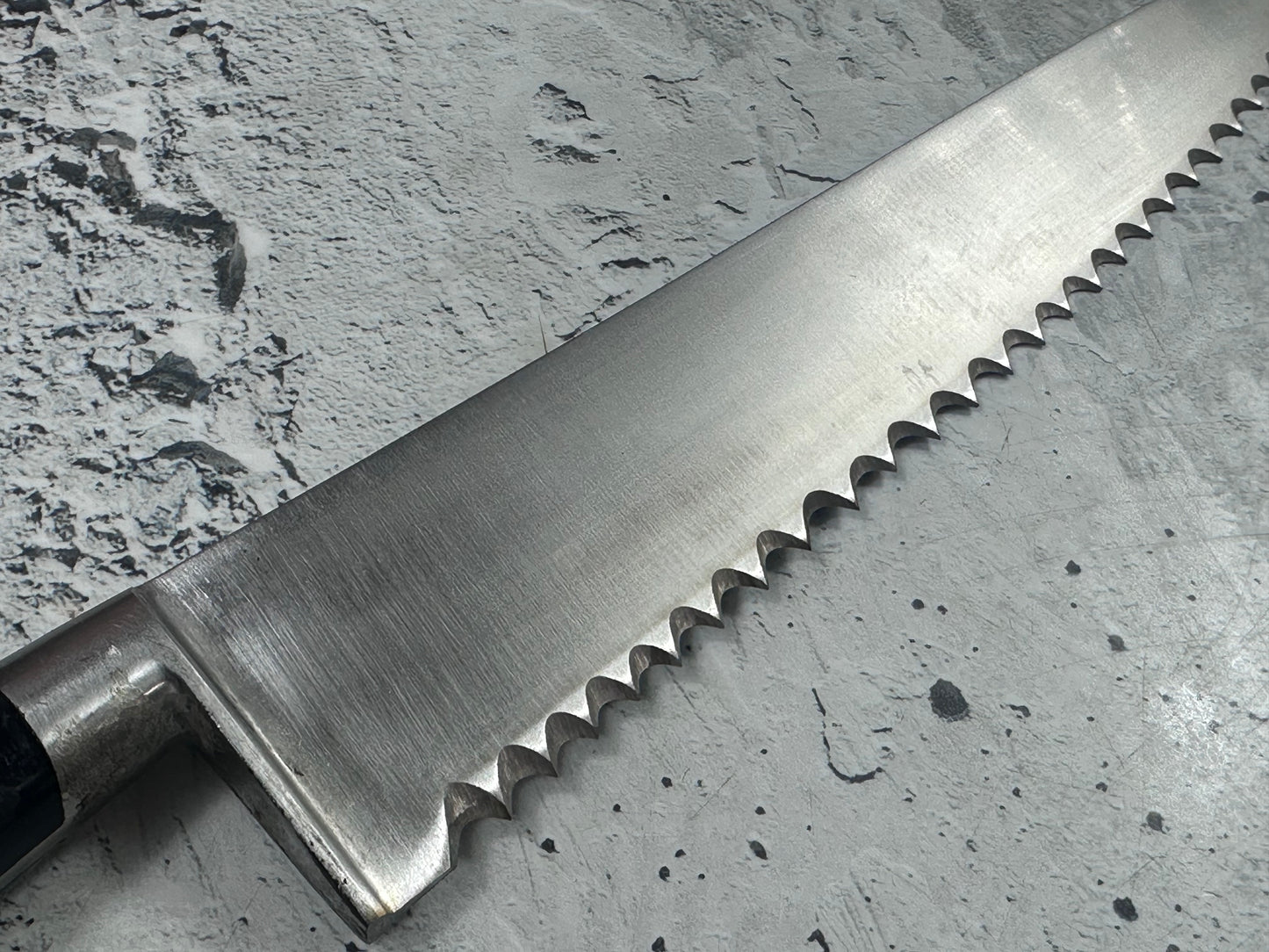 Vintage French Serrated Frozen Food Knife 250mm Inox Steel POM Handle 2194