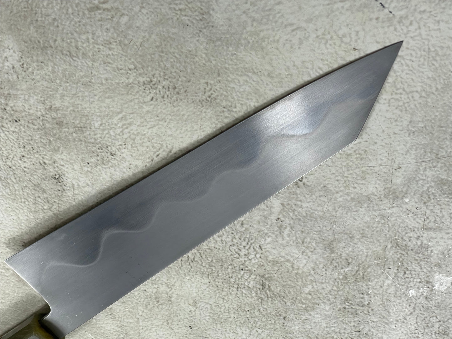 Keskin Migaki Kiritsuke 230mm Amboyna Burl & Blonde Buffalo Horn with sheath