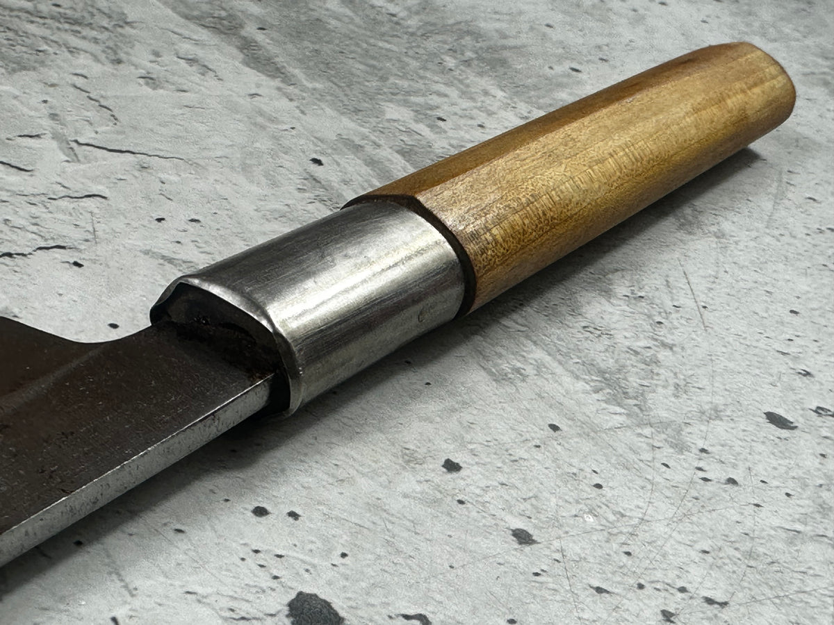 Vintage Seki Magoroku Knife 200mm Carbon Steel Magnolia Wood Handle 2244