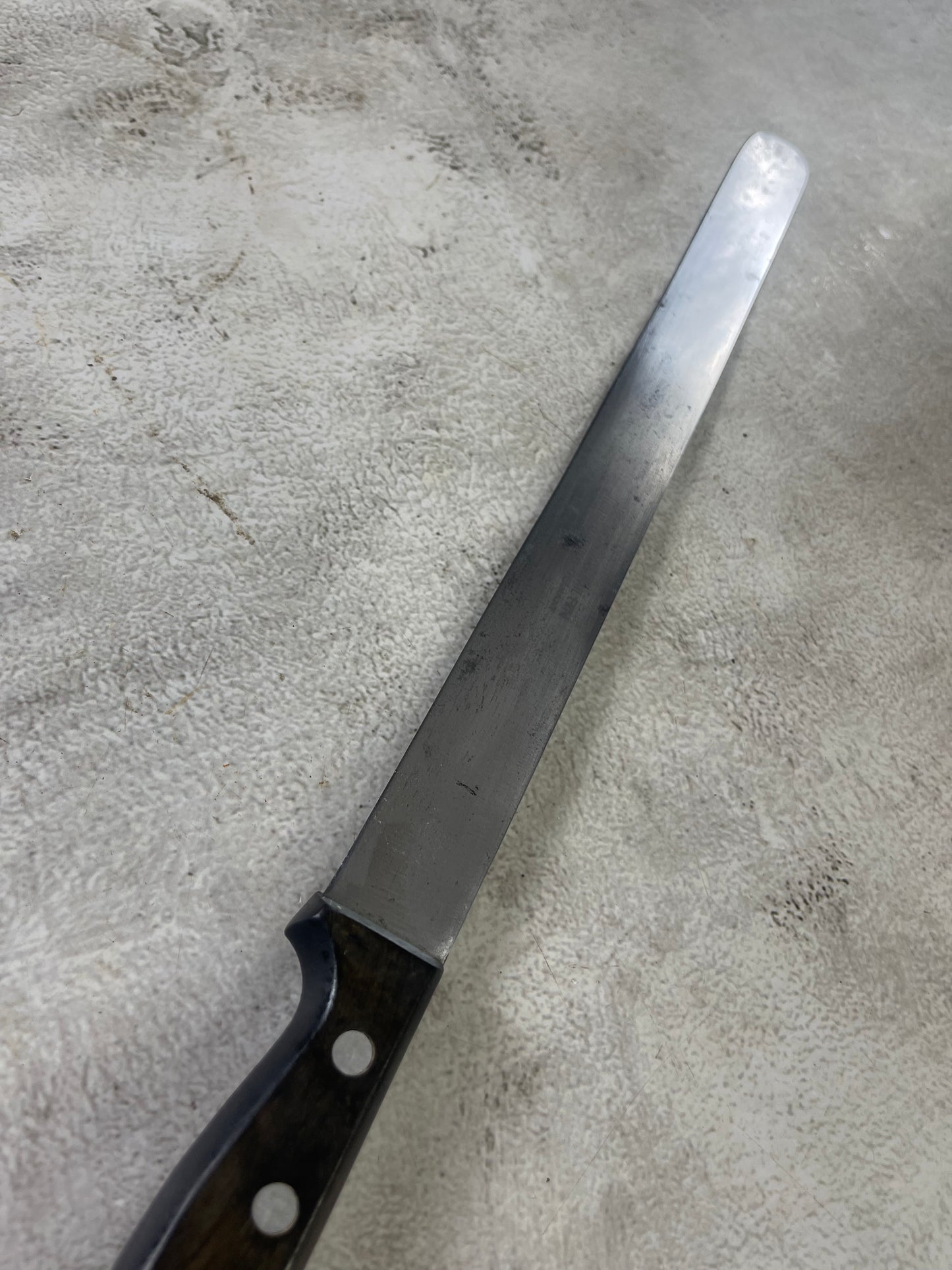 Vintage Gustav Emil Ern Flexible Brisket Knife 310mm High Carbon Steel Made in Germany 🇩🇪 1888