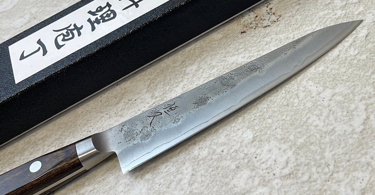 Tsunehisa G3 Nashiji Brown Petty 135mm - Made in Japan 🇯🇵 With Bolster