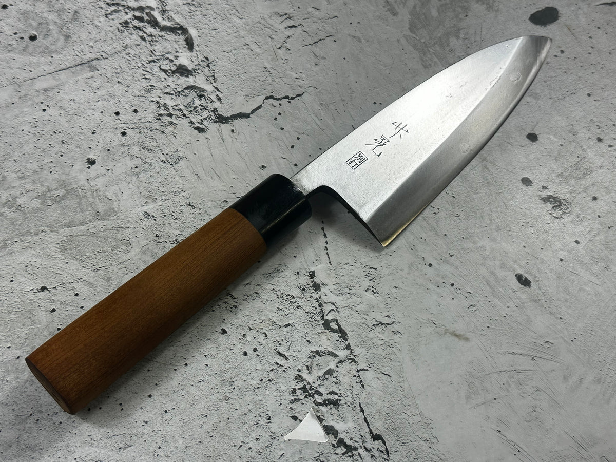 Vintage Masaaki / Masateru Sashimi Set 2x Carbon Steel Magnolia Wood Handle 2254