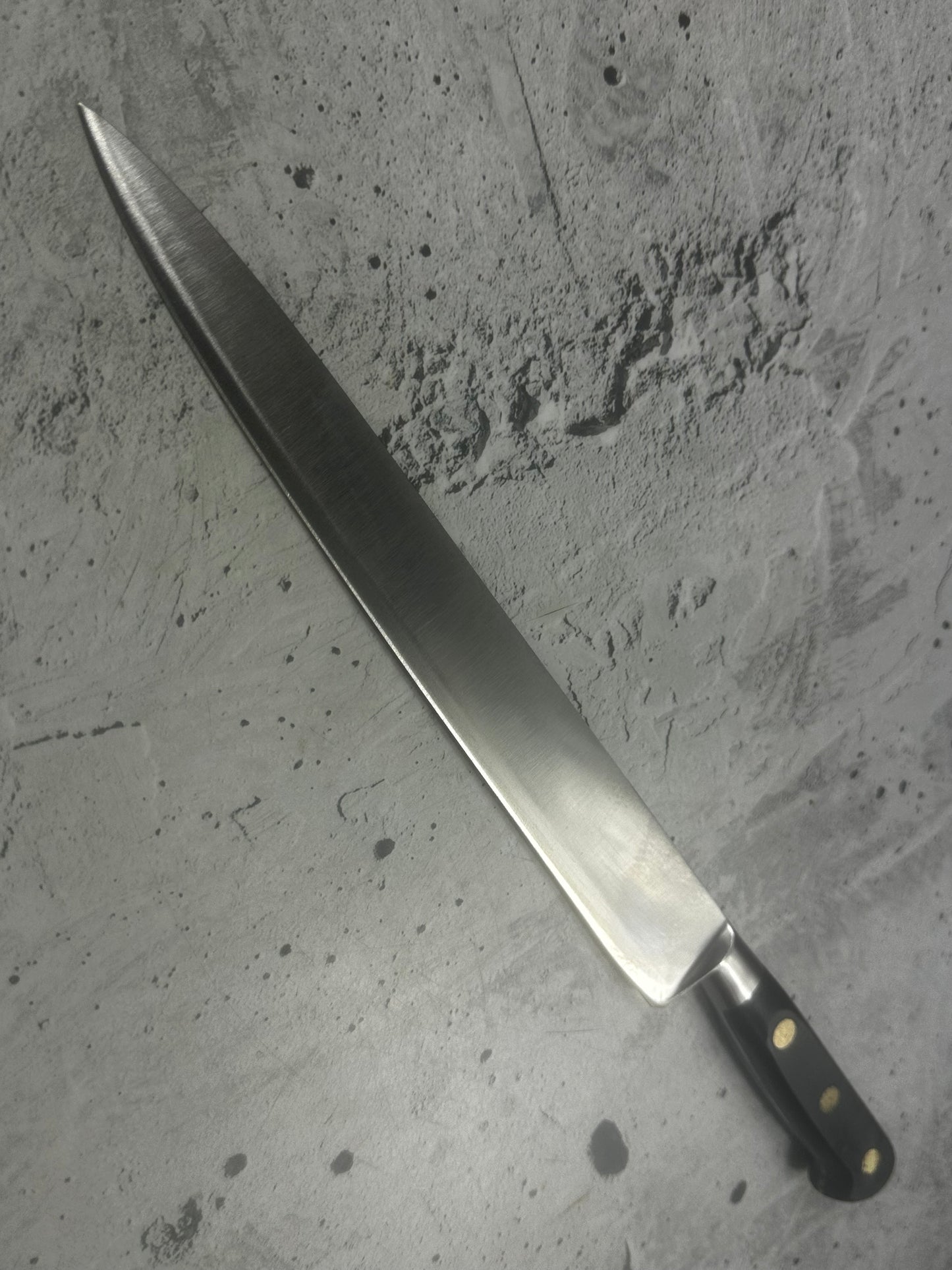 Vintage French Sabatier Slicing Knife 250mm High Carbon Steel POM Handle 2247