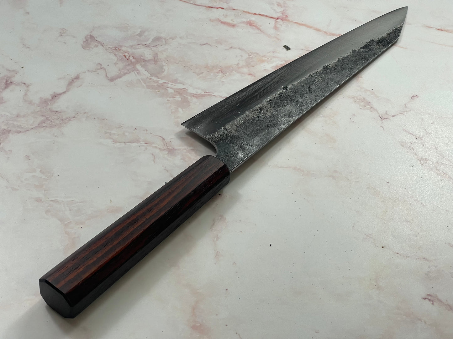 Kitchen Knives ID K-Tip Gyuto 230mm Kurouchi - Full Jatiwood Handle