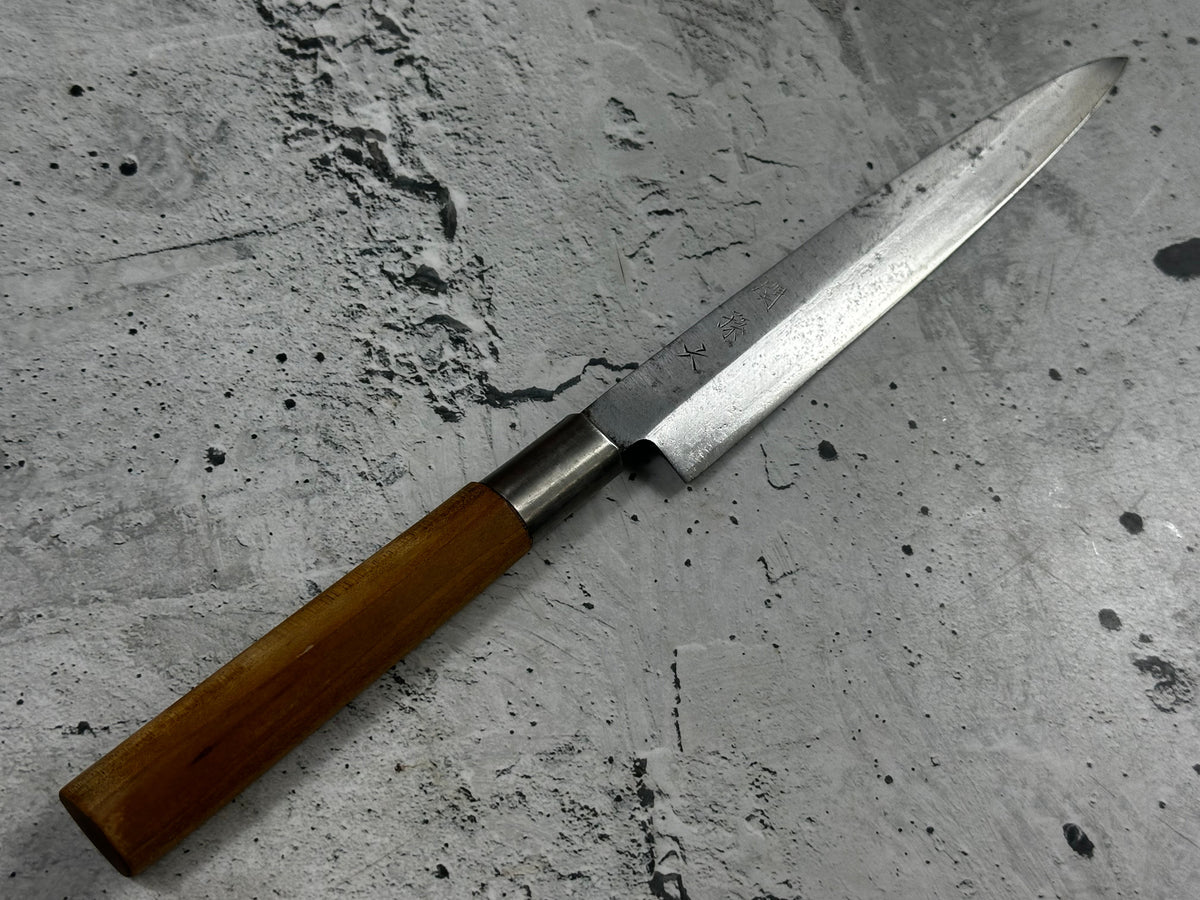 Vintage Seki Magoroku Knife 200mm Carbon Steel Magnolia Wood Handle 2244