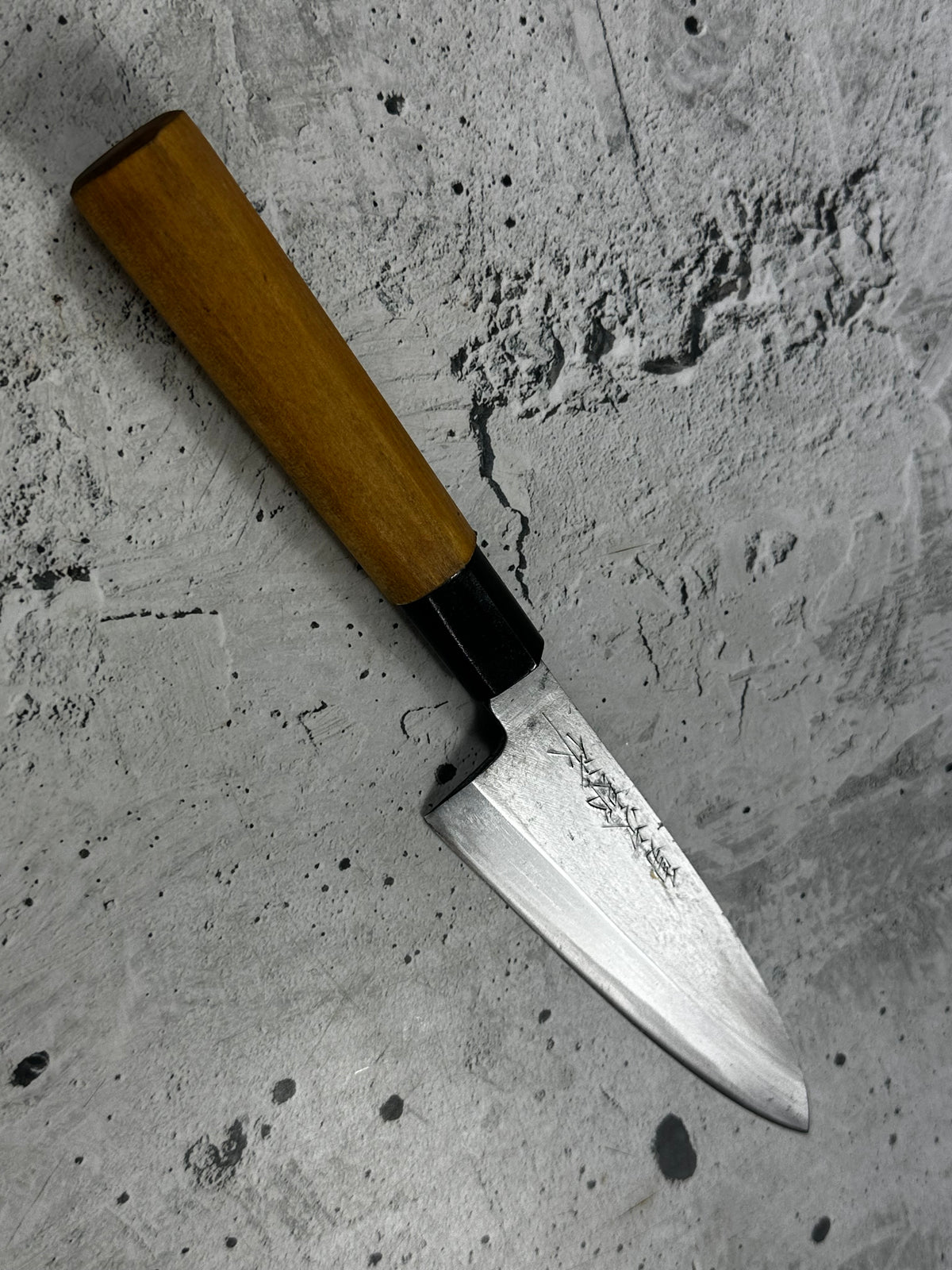 Vintage Sakai Yujiro Funayuki Knife 150mm Carbon Steel Wood Handle 2243