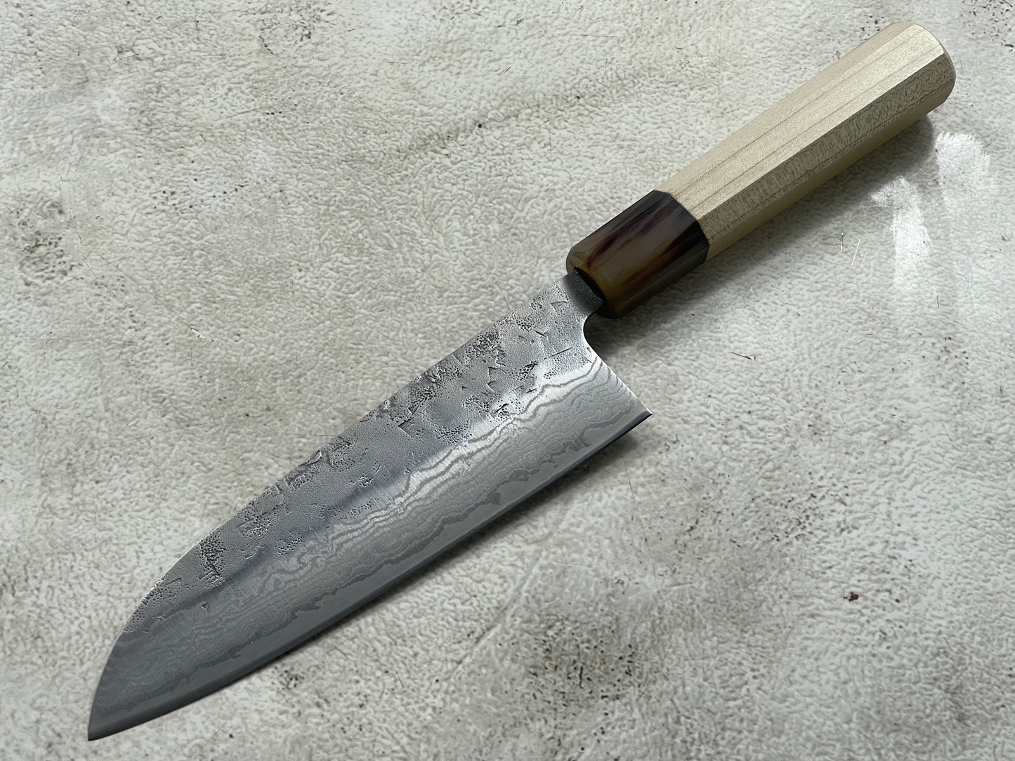Tsunehisa SW Washiji Santoku Knife 170mm - Made in Japan 🇯🇵 Buffalo Horn Magnolia Handle
