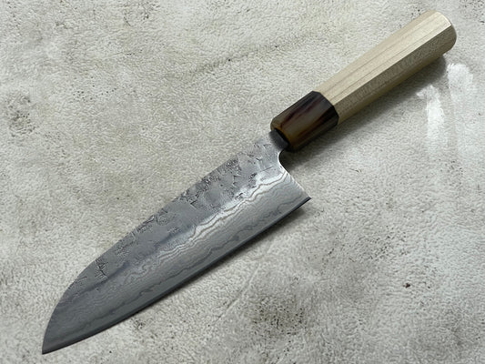 Tsunehisa SW Washiji Santoku Knife 170mm - Made in Japan 🇯🇵 Buffalo Horn Magnolia Handle