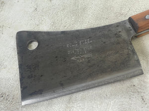 Vintage Butchers Foster Bros Cleaver Knife 160mm Made in USA 🇺🇸 Carbon Steel 1894