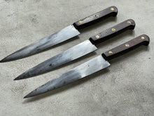 Load image into Gallery viewer, French Utility Knife Set 3x Wood Handle Made in France 🇫🇷 1950