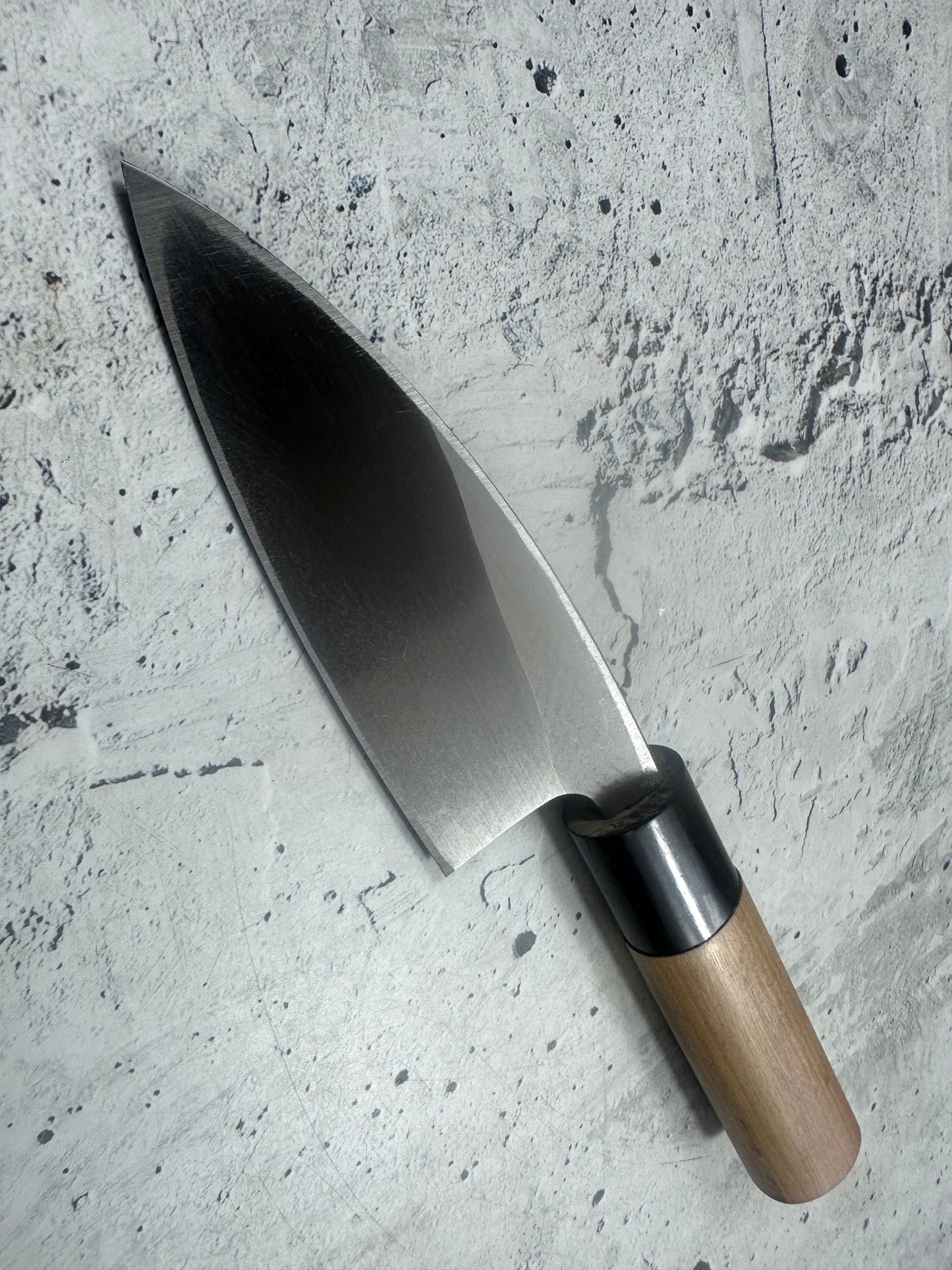 Vintage Matsumura Kurouchi Deba Knife 110mm Carbon Steel Wood Handle 2232