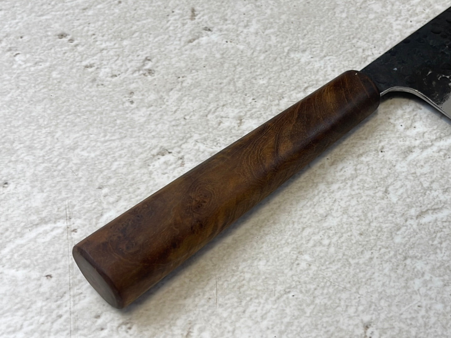 Nakiri 180mm Kurouchi Tsuchime with Jatiwood Timber Handle