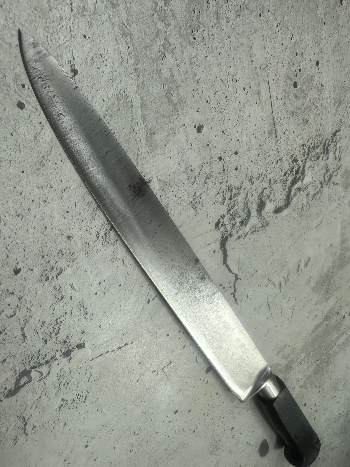 Vintage French Sabatier Nogent Style Slicing  Knife 240mm High Carbon Steel Wood Handle  2273