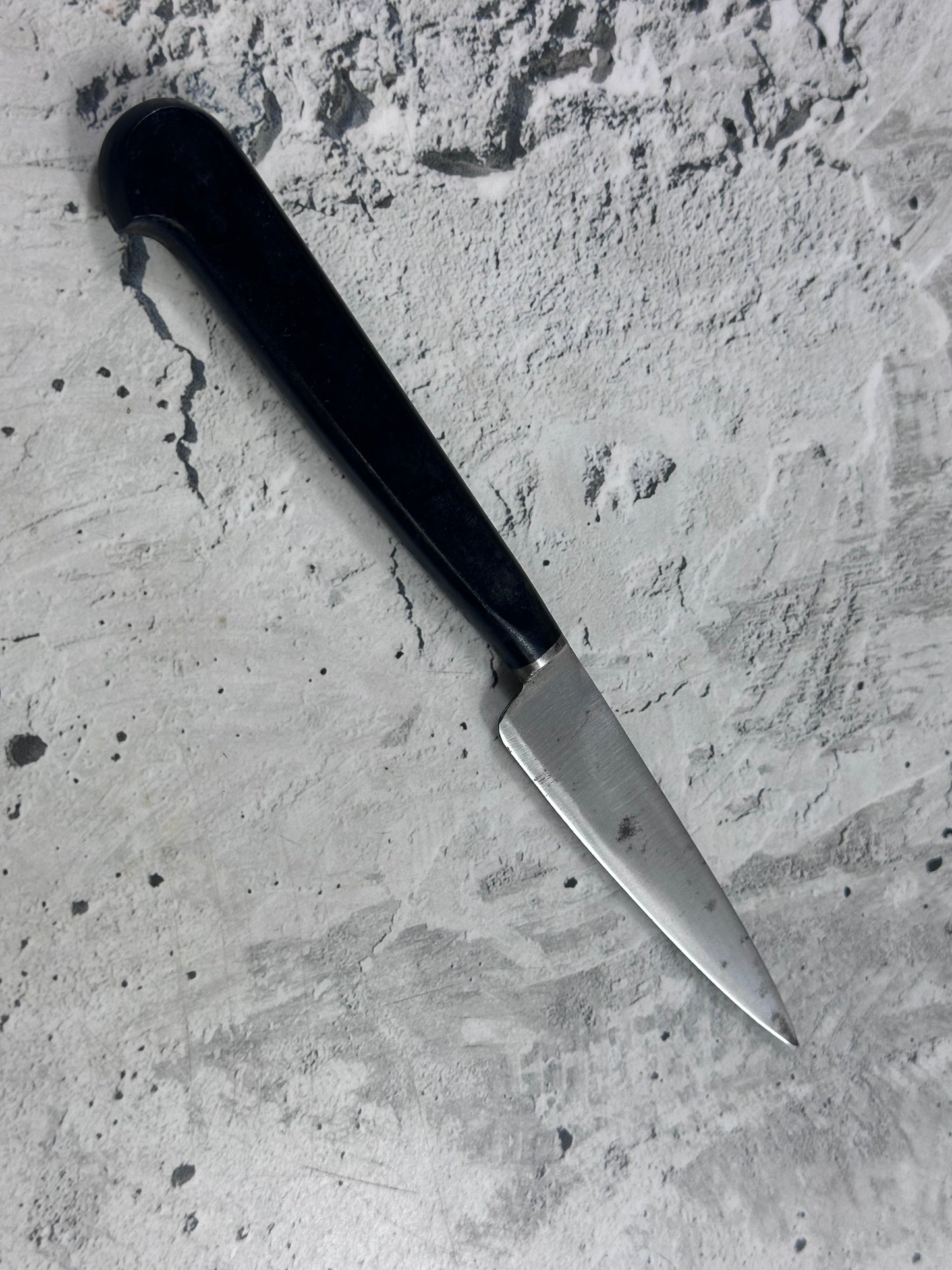 Vintage French Nogent Style Paring Knife 80mm Inox Steel POM Handle 2209