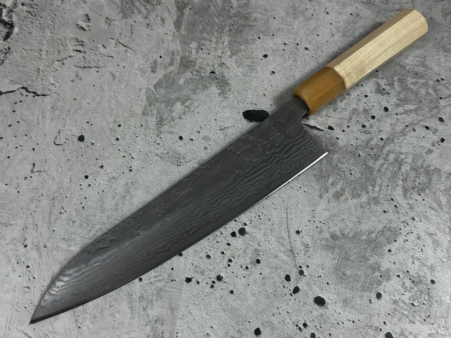 Tsunehisa SW Washiji Gyuto Knife 210mm - Made in Japan 🇯🇵 Buffalo Horn Magnolia Handle